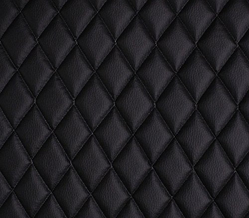 Vinyl Quilted Foam Fabric with 3/8" Foam Backing Upholstery / 52" Wide/Sold by The Yard/FABRIC EMPIRE (Black, Diamond 2" x 3") - color: Black, size: Diamond 2" x 3"