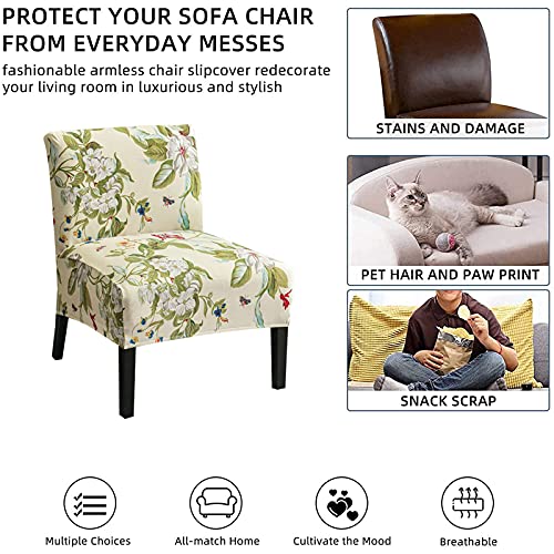 Eco-Ancheng Armless Chair Slipcover - Removable, Washable, Printed Covers for Living & Dining Room - color: A18