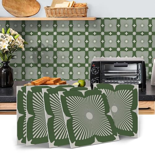 VICCI 12Pcs Peel and Stick Backsplash Stickers, 5.9x5.9 Wall Tile Decals - color: Art-225, size: 5.9x5.9IN*12PCS