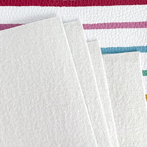 ONEART | 8 Pcs Printed Lychee Texture Faux Leather Sheets, 8"×12" Colorful Geometric Synthetic Leather Fabric for Earrings DIY Crafts Making-Rainbow - color: Rainbow