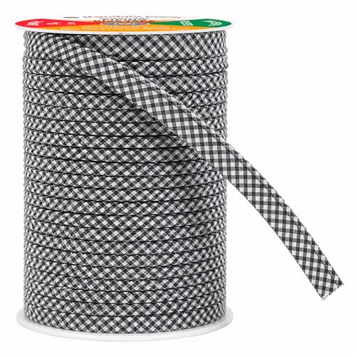Mandala Crafts Diagonal Gingham Sewing Maxi Piping Bias Tape with Welting - color: Diagonal Gingham, size: 1/2 Inch 55 Yards