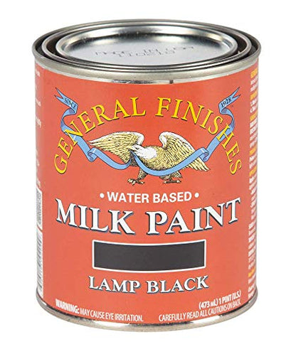 General Finishes Water Based Milk Paint, 1 Pint, Lamp Black - color: Lamp Black, size: 16 Fl Oz (Pack of 1)