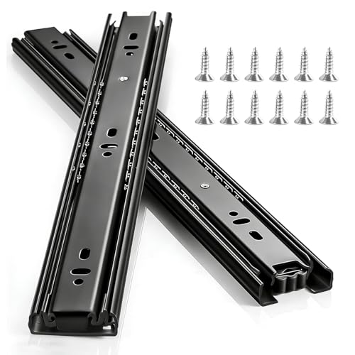 2 Pack Black Drawer Slides, 16 Inch - size: 16 Inch