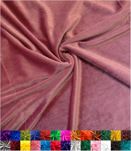 Barcelonetta | Stretch Velvet Fabric | Luxury & Soft | Velvet Fabric | 60" Wide Roll | 10% Spandex | Sewing, Apparel, Upholstery (DustyRose, 1 Yard) - color: Dusty Rose, size: 1 Yard