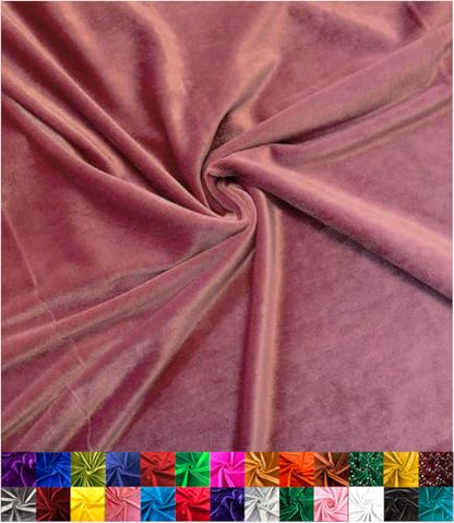 Barcelonetta | Stretch Velvet Fabric | Luxury & Soft | Velvet Fabric | 60" Wide Roll | 10% Spandex | Sewing, Apparel, Upholstery (DustyRose, 1 Yard) - color: Dusty Rose, size: 1 Yard