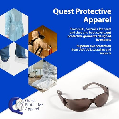 Quest Anti-Fog Safety Glasses, ANSI Z87.1, Smoke, Pack of 4 - color: Smoke, size: Pack of 4