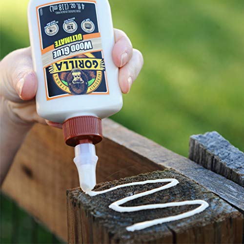 Gorilla Ultimate Waterproof Wood Glue, 4 Ounce, Natural Wood Color, (Pack of 6)
