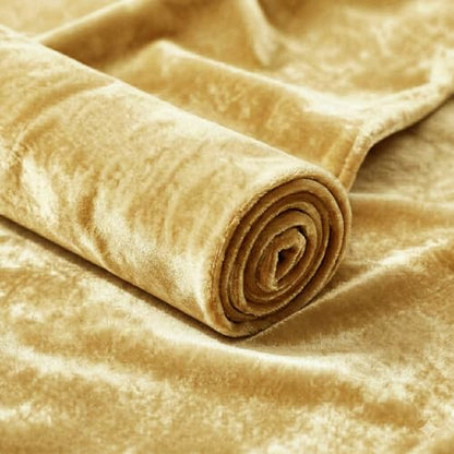 Deep Gold 2‑Way Stretch Velvet Fabric 3 Yards 60 Inch Wide - color: Deep Gold, size: 3 Yards