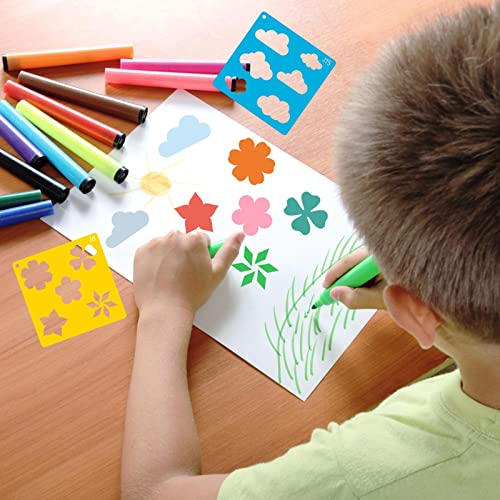 20 Pack Geometric Shape Stencils for Drawing Painting Crafts Art Projects - style: Geometry