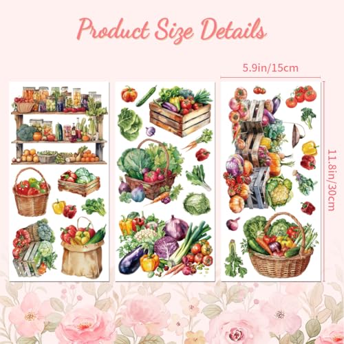 Peacoblue Vegetable Rub On Transfers for Furniture Craft 6"x12" - style: Vegetable