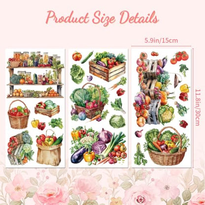 Peacoblue Vegetable Rub On Transfers for Furniture Craft 6"x12" - style: Vegetable