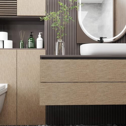 Decotalk Grass Cloth Wallpaper Peel and Stick Grasscloth Wallpaper Wall Cover Brown Grasscloth Textured Contact Paper Removable 17.7"x120" Self Adhesive Contact Paper for Cabinets Vinyl Wallpapers - size: 17.7" x 120"