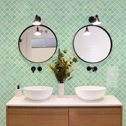 STICKGOO Arabesque Peel and Stick Backsplash Tile for Kitchen, Matcha Green - color: Matcha Green