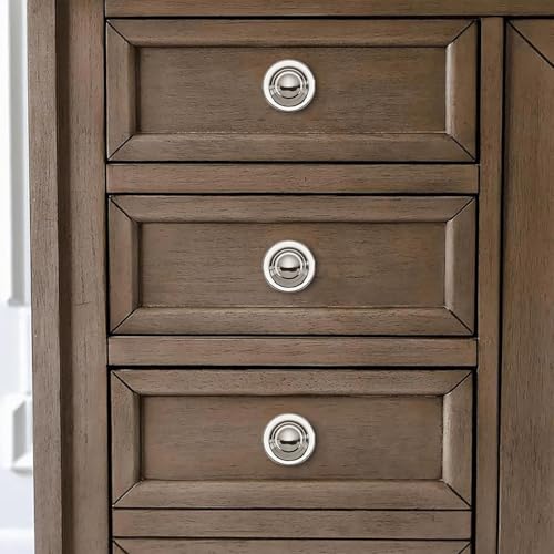khtumeware 4 Pack Large 1-3/4 Inch Cabinet Knob, Metal Zinc Alloy Handle, Polished Nickel Drawer Handle, Bifold Closet/Wardrobe/Cabinet/Bathroom Cabinet Door Knobs, Durable - color: Polished Nickel, size: 1-3/4 Inch Diameter-Knob