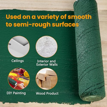 Microfiber Paint Roller 9 Inch, 3/8 Inch Nap, 20 Pack - color: 9 inch paint roller 20 pack