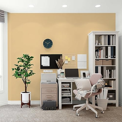 Glidden Total Interior Wall Paint & Primer All-in-One, Halo/Yellow, Flat, 1 Gallon - color: Halo, size: 128 Fl Oz (Pack of 1)