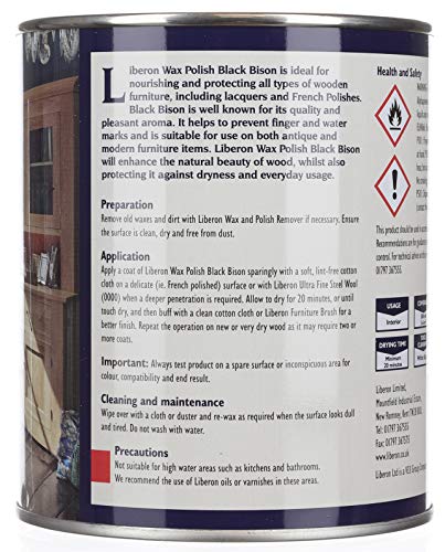Liberon Black Bison Paste Wax, 1 Liter, Walnut - color: Walnut, size: 1 Liter