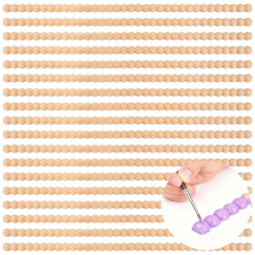 18 Pcs Unfinished 3D Decorative Wood Trim Molding, 15.9 Inch Half Wooden Beads Trim for DIY Home Wall Cabinet Shelf Window Door Furniture Decoration (14mm x 7mm)