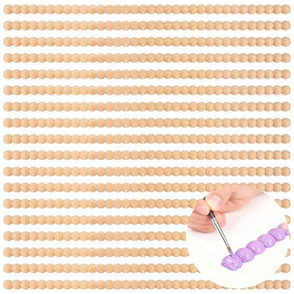 18 Pcs Unfinished 3D Decorative Wood Trim Molding, 15.9 Inch Half Wooden Beads Trim for DIY Home Wall Cabinet Shelf Window Door Furniture Decoration (14mm x 7mm)