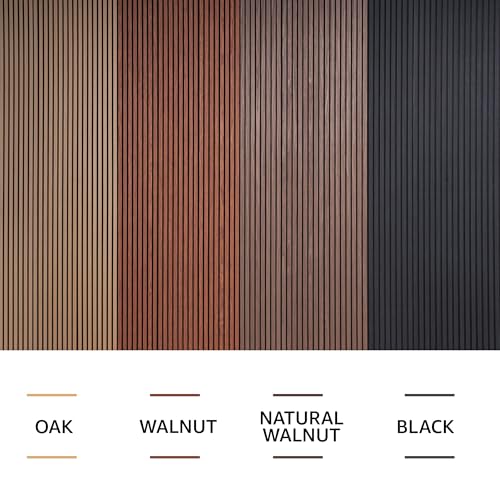 ZETY HOME Acoustic Wood Wall Panels, Slat 4-Pack, 94.5 in, Walnut - color: Walnut