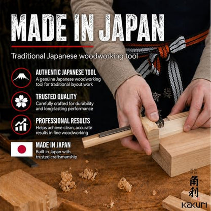 KAKURI Wood Marking Gauge Double Blade 3.5", KEBIKI Japanese Scribe Tool