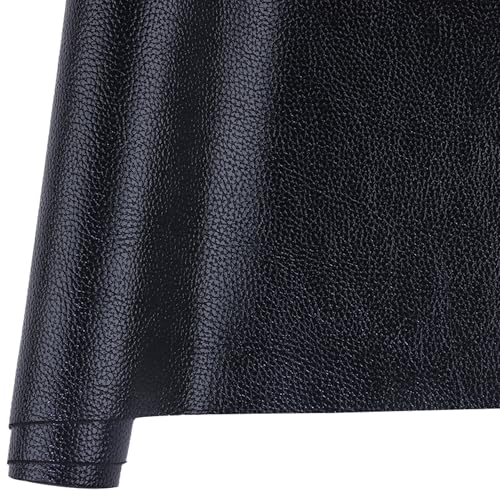 Ramya Faux Leather Sheets Roll 12" X 53"(30cm X 135cm) Upholstery Faux Leather Suitable for Handmade DIY, Earrings, Hair Clips, Sewing Crafts Projects (Black) - color: Black