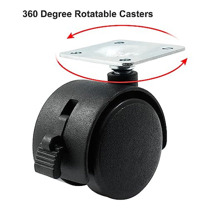 1.5 Inch Swivel Caster Wheels with Brake, Plate Caster, 4pcs - style: 1.5 Inch with Brake