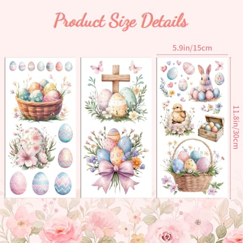 Peacoblue Easter Eggs Rub On Transfers for Furniture Craft 6"x12" - style: Easter Eggs