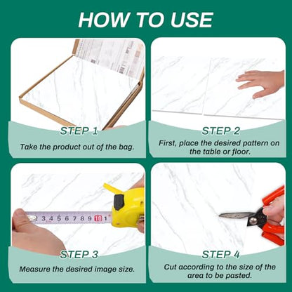 12Pcs Peel and Stick Backsplash White Marble Wall Tiles, 23.6” x 11.8” - color: White, size: 23.6" x 11.8" x 2.2mm