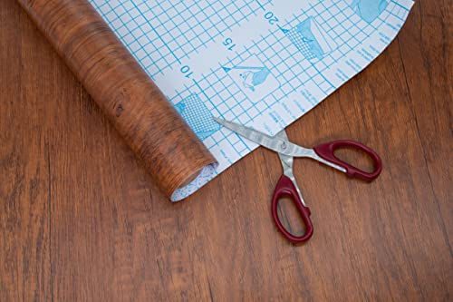 Peel and Stick Wood Grain Contact Paper for Old Furniture Kitchen Cabinets - color: Brown Red, size: 17.7" x 590"