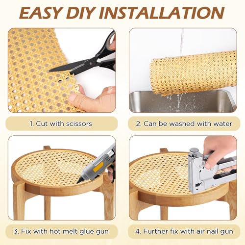 FACULX PE Rattan Cane Webbing Roll 24 Inch Width x 5 Feet Length