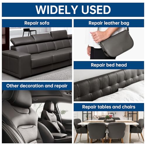 Lifeshoon Leather Repair Patches, Self Adhesive Vinyl for Couches Furniture - color: Dark Grey, size: 3.5X79 inch