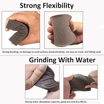 Tnisesm 6Pcs Sanding Blocks 80 Grits Sanding Sponge,for Drywall Wood Metal Washable & Reusable Sandpaper BlocksWashable and Reusable - size: 80 Grit