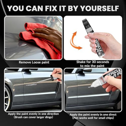 Silver Touch Up Paint for Cars, Professional Automotive Paint Scratch Repair, Lasting Auto Scratch Remover, Color Accurate, Quick Drying, Easy to Use, Safe and Waterproof, Versatile Use - color: Silver
