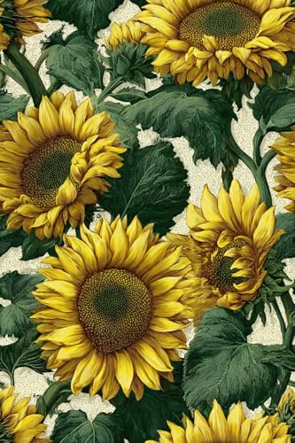 Vintage Botanical Floral Wallpaper, Sunflower Peel and Stick Wallpaper - color: ML-M057, size: 17.7" x 118"
