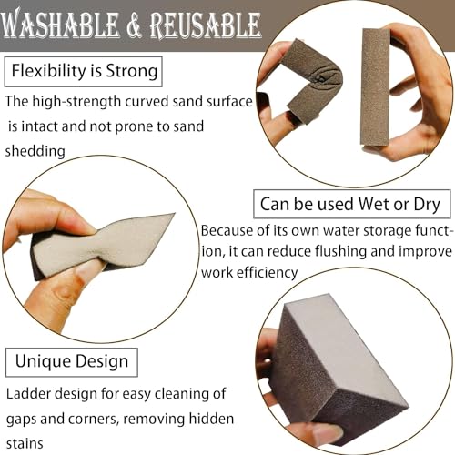 4 Pack 180 Grit Single Angle Sanding Sponge, Washable and Reusable Sanderpaper Hand Sanding Blocks for Wood Drywall Metal Home Sanding - style: 180 Grit