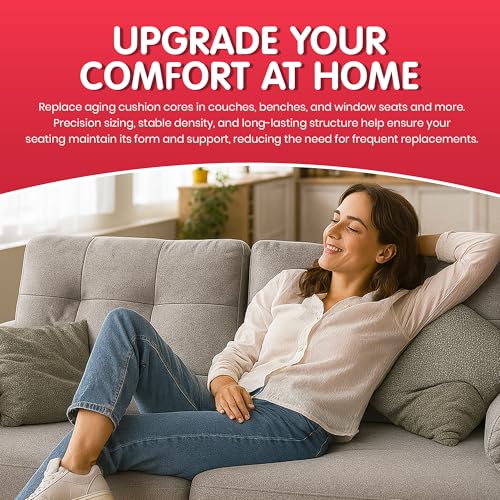 FOAMYFOAM 2Pack High Density 2 inch Thick, 20 inch Wide, 20 inch Long Upholstery Foam, Cushion Replacement - size: 2" x 20" x 20" (2 Pack)