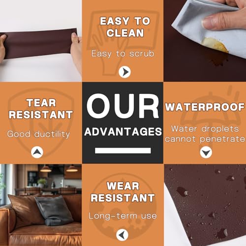 Leather Repair Patch, Self Adhesive Leather Repair Tape Kit Dark Gray - color: Dark Gray, size: Fine Grain 3 x 60 In