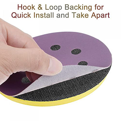 uxcell 15Pcs 5-Inch Purple Sanding Discs 5000 Grits 8 Hole Hook and Loop Professional Aluminum Oxide Sand Paper Wet Dry Polish for Wood Metal Paint Finish - style: 5000 Grit