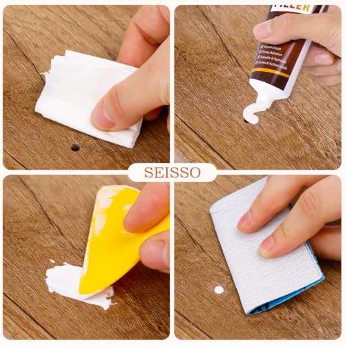 SEISSO White Wood Filler 4.5oz Tube Wood Putty for Cracks, Holes, Scratches