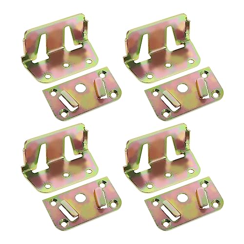 SING F LTD 4Pcs Connecting Corners Bed Connectors Heavy Duty Rust Proof Bed Rail Brackets Home Accessories for Bed Beam Support Bed Frame Fixing