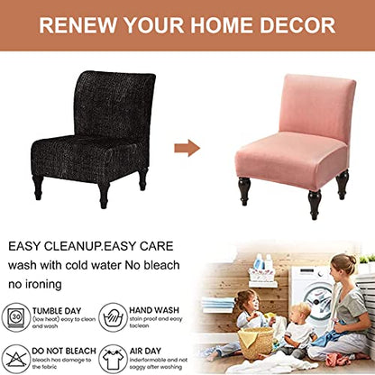 Eco-Ancheng Armless Chair Slipcover Removable Armless Accent Chairs Covers Washable Armless Slipper Chair Slipcover Printed Armless Chair Furniture Protector Covers for Living Dining Room Hotel - color: A22