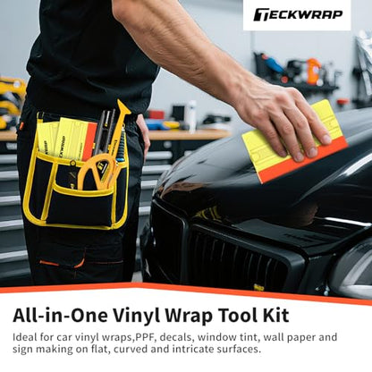 TECKWRAP Vinyl Wrap Tool Kit Window Tint Kit Tools Car Wrap Kit, Squeegee, Retractable Utility Knife, Safety Vinyl Cutter, Vinyl Wrap for Car, Window Tint Car Wrap Vinyl