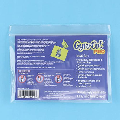 Gyro-Cut Pro Craft Cutting Tool with 15° Standard Steel Blade – Rotating Crafting Knife for Precision Curves, Paper Crafts, and Stencil Making and Mylar, Acetate, Vinyl