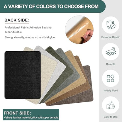 Azobur Couch Patch Repair Fabric,Microfiber Fabric, Self-Adhesive, for Sofa Repair and Upholstery, 2 Pieces, 9.5 x 11 inches (Black) - color: Black, size: 9.5" x 11"-2 PCS