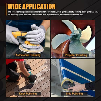 30Pcs 8In Sanding Disc 80-400Grit Round Sanding Paper - size: 8"(80/100/120/180/240/400 Grit)