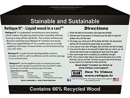 Water-Based Gel Stains by Retique It (Liquid Wood Kit, 10 Classic Black) Thin Waterbased Hybrid - color: 10 Classic Black, size: Liquid Wood Kit