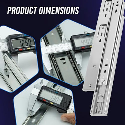 18 Inch Soft Close Drawer Slides 1 Pairs (2pcs) Side Mount Rails- Heavy Duty Full Extension Ball Bearing – Drawer Slide Glides for Cabinet Kitchen, Dresser Runners - Draw Slides Sliders 100LB - color: Silver-Soft Close, size: 18 Inch