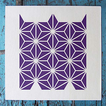 Mixed Media 12 Pack Pattern Stencil Set - Checkers, Bricks, Hexagons, Moroccan, Dots, Thatched, Diamonds, Asian Star, Chevron, Quatrefoil, 50 Stars, Scallop, Laser Cut Mylar each 5.75”x 6” by Stencil1 - color: Mixed Media 12 Pack Pattern Stencil Set
