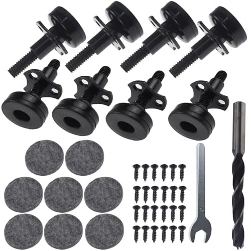 3/8"-16 Thread Adjustable Leveling Feet, Heavy Duty Furniture Feet Levelers with T-Nut Kit Floor Protect for Sofa Cabinet Table Chair Furniture Leg 8 Pack - size: 8 Pcs